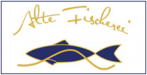 Ein Firmenlogo mit der Aufschrift Alte Fischerei und einer stilisierten Darstellung eines Fisches.