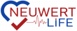 Logo mit dem Schriftzug NEUWERT LIFE, das ein stilisiertes Herzsymbol und eine EKG-Linie enthält.