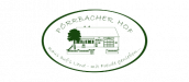 Ein runder Firmen- oder Hof-Logo, das ein Haus und den Namen Pörrbacher Hof sowie einen Slogan zeigt.