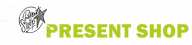 Logo mit Schriftzug Present Shop und einem Sternmotiv