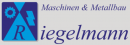 Firmenlogo von Riegelmann für Maschinen & Metallbau mit stilisierten mechanischen Symbolen