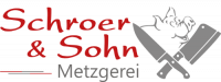 Logo von Schroer & Sohn Metzgerei mit einem gekreuzten Messer und einem Schneidbrett